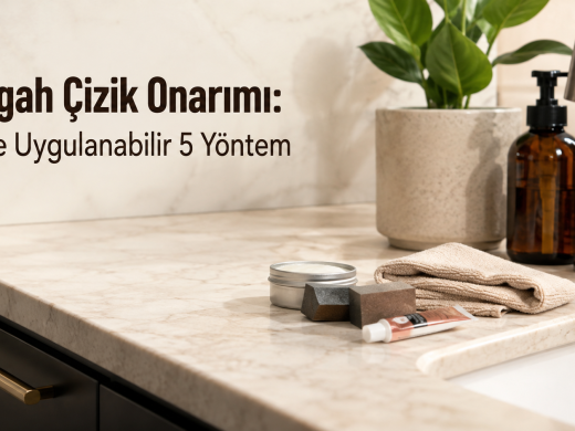 Mutfak tezgahındaki çiziklerin onarımı için sprey ve bez kullanımı - tezgah çizik onarımı