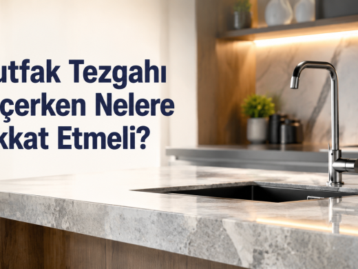 Mutfak tezgahı seçimi için farklı malzeme örnekleri