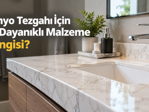 Banyo tezgahı dayanıklı malzeme seçenekleri: porselen, granit ve Çimstone yüzey karşılaştırması