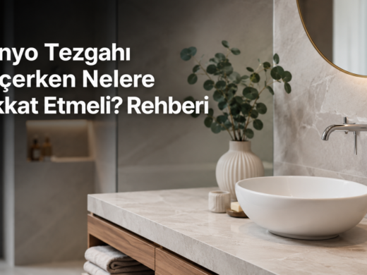 Banyo tezgahı seçimi için farklı malzeme örnekleri